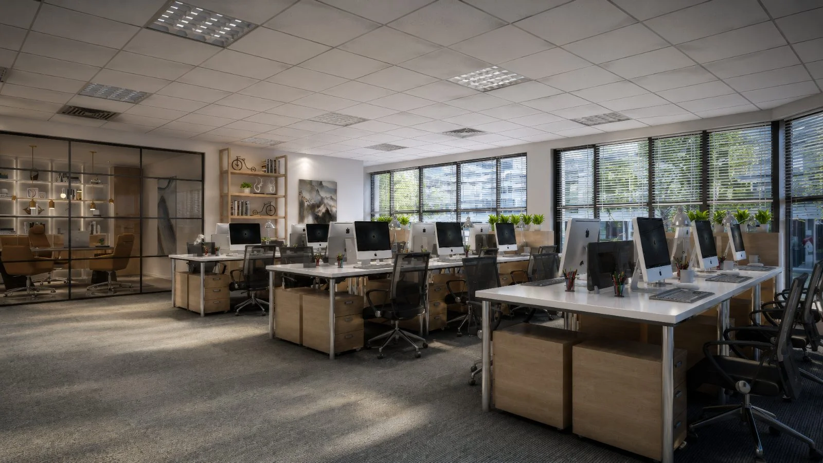 Azure by 1XL Infra open-plan office with desks and meeting room, Dubai Investment Park 1, Dubai