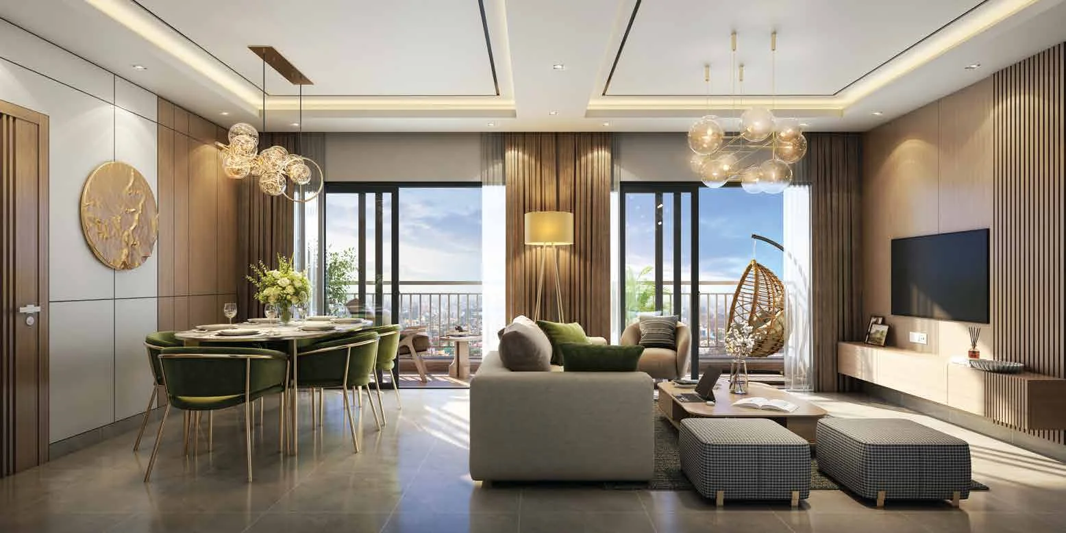 DTC Downtown spacious apartment living and dining interior, Rajarhat, Kolkata