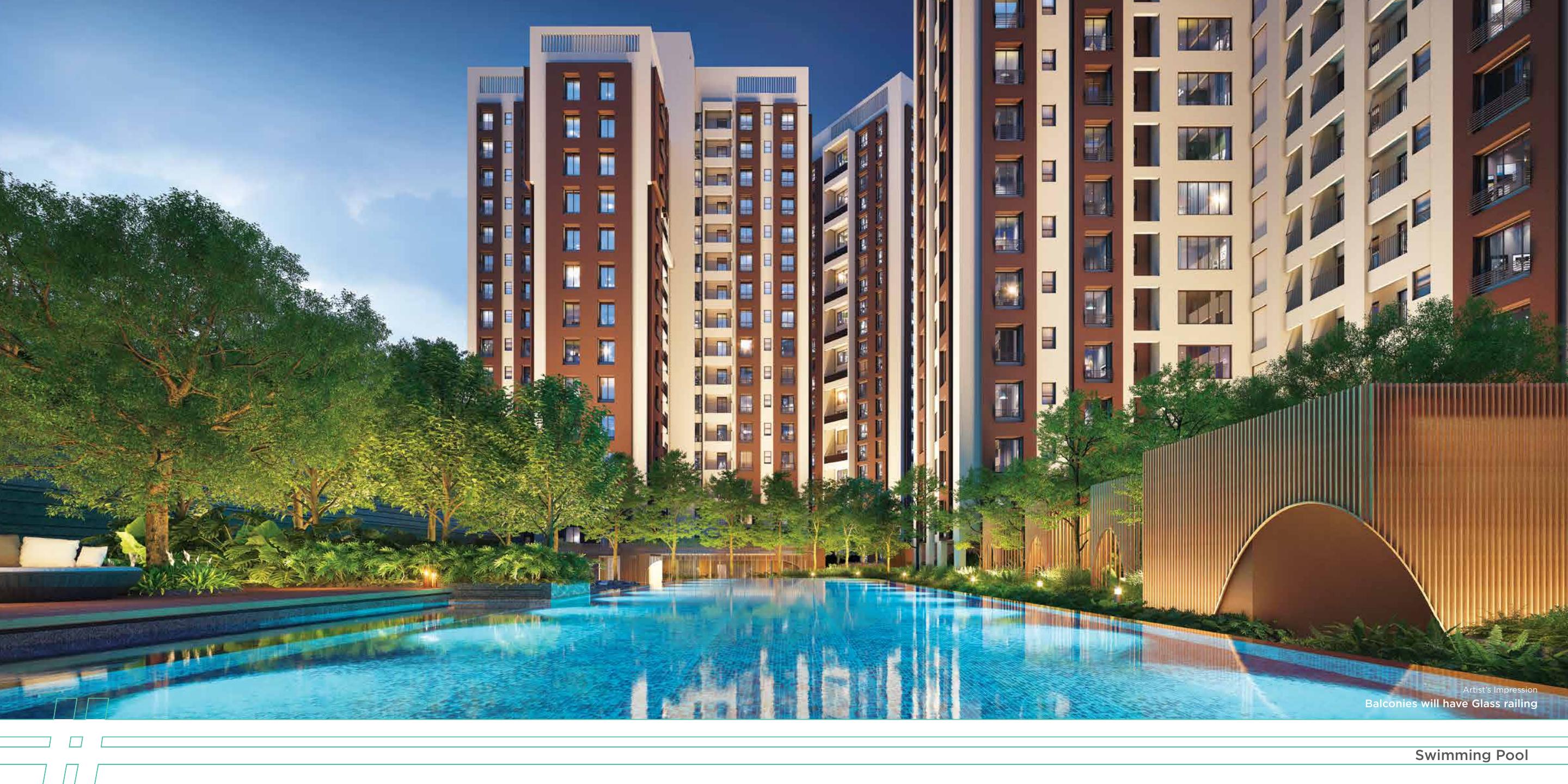 Srijan TownSquare swimming pool and recreation deck, New Town Kolkata