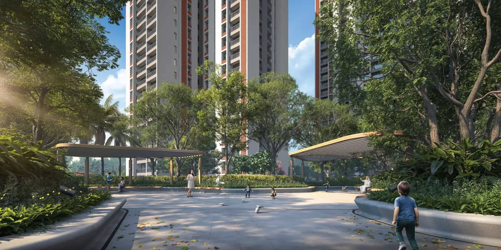 DTC Downtown jogging track through landscaped gardens, Rajarhat, Kolkata