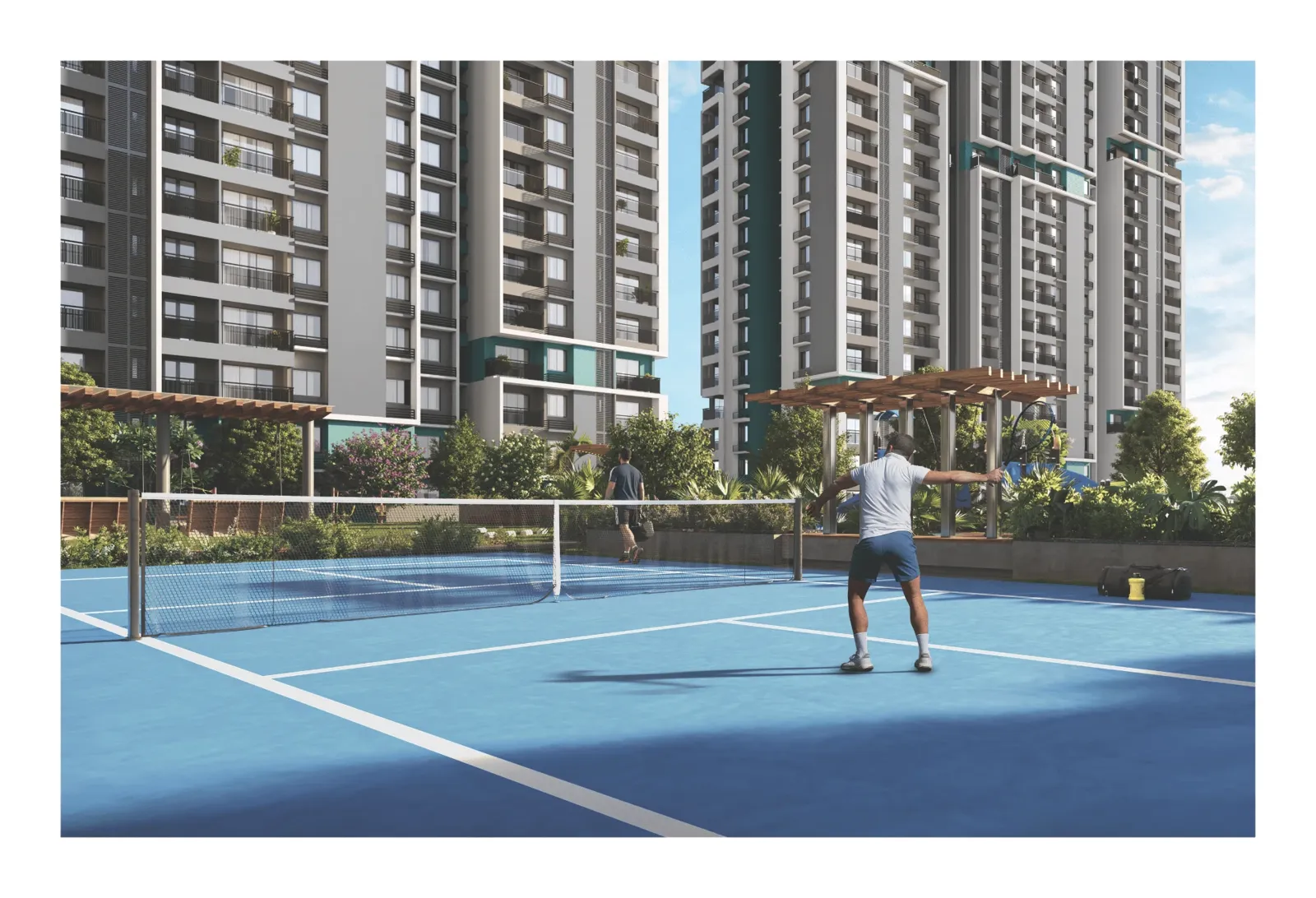 DTC Stillwaters outdoor sports court beside the towers, Rajarhat, New Town
